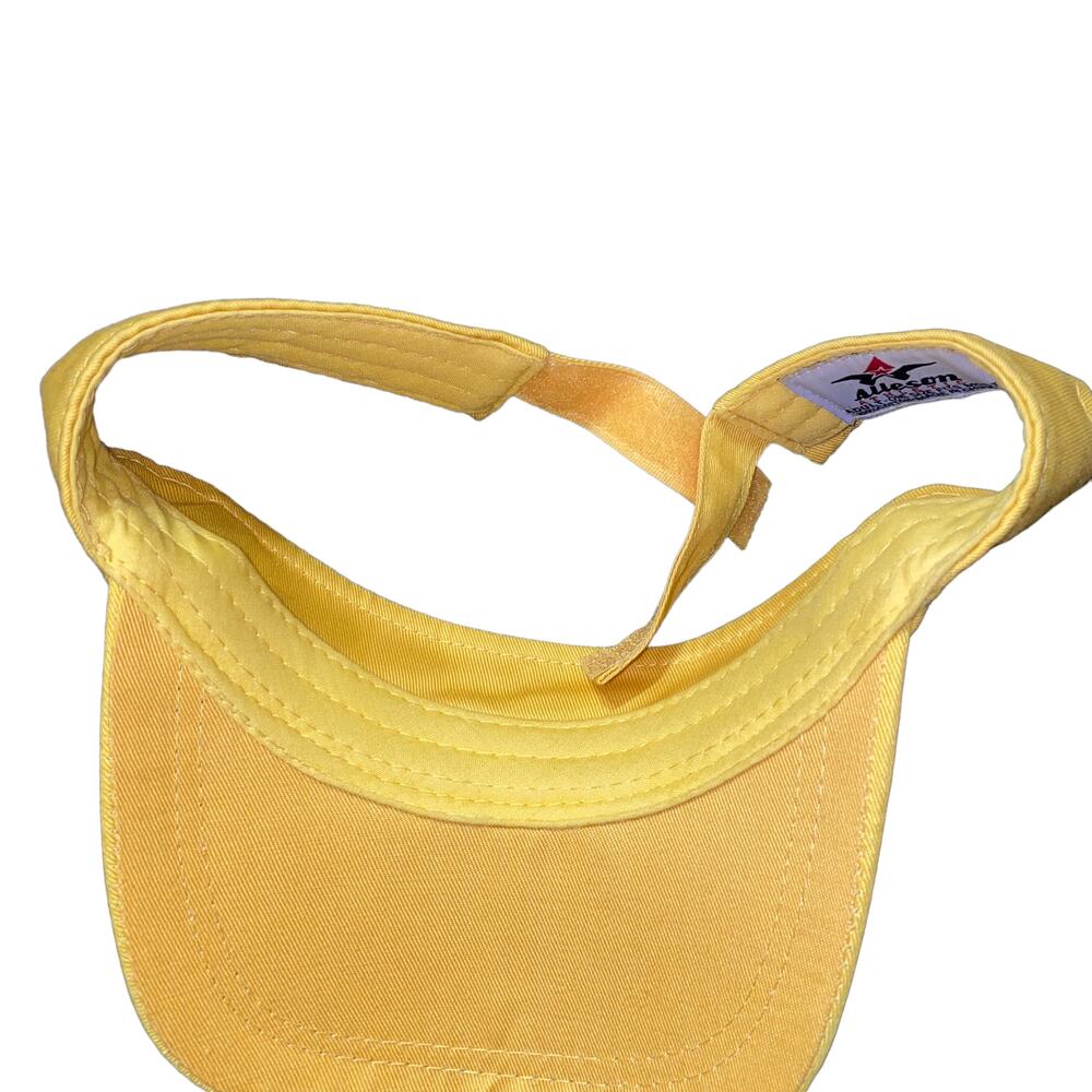 Alleson Athletics Vintage adjustable bright yellow y2k gorp unisex sun visor - Picture 3 of 5